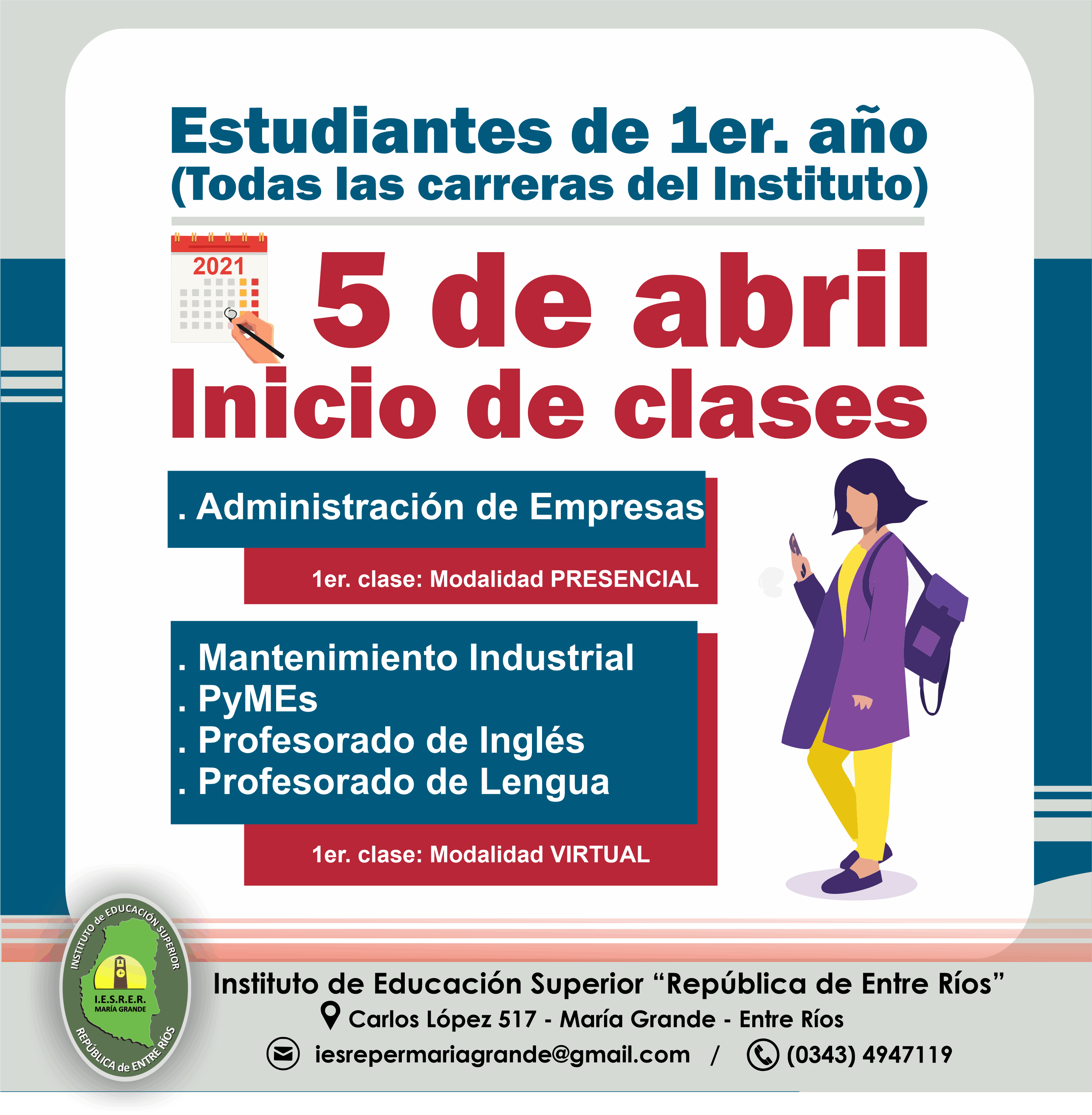 Inicio de cursado para estudiantes de 1er. año – Instituto de Educación ...