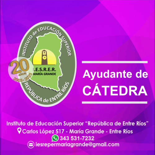 Convocatoria: AYUDANTE DE CÁTEDRA – Instituto de Educación Superior ...