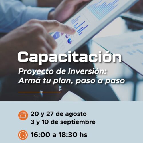 Capacitación en Proyecto de Inversión: Armá tu plan paso a paso