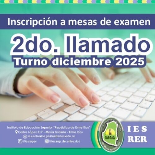 Inscripción a Mesas de exámenes finales, 2do. llamado turno diciembre 2025