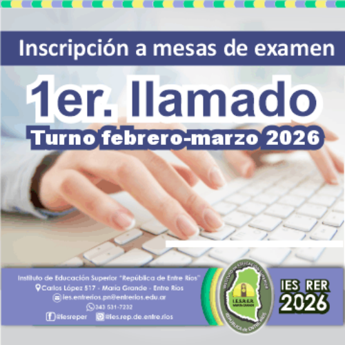 Inscripción a Mesas de exámenes finales, 1er. llamado turno febrero-marzo 2026