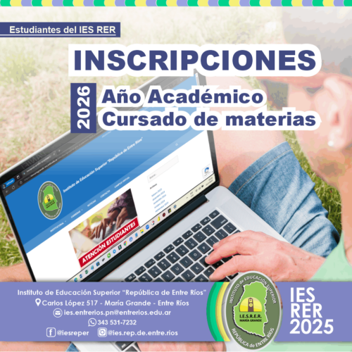 Inscripción año académico 2026 y cursado de materias
