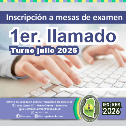 Inscripción a Mesas de exámenes finales, 1er. llamado turno julio 2026
