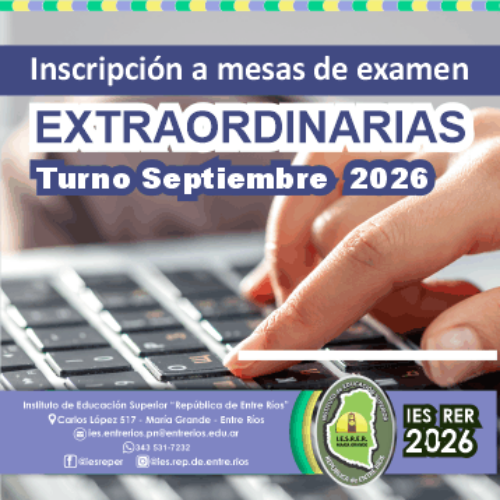 Inscripción a Mesas de exámenes finales EXTRAORDINARIAS, turno septiembre 2026